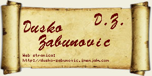 Duško Zabunović vizit kartica